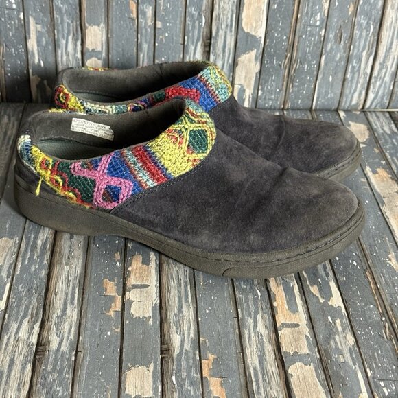 Dansko Gray Suede and Knit Cuff Brittany Clogs Sz. 40 - Picture 1 of 10